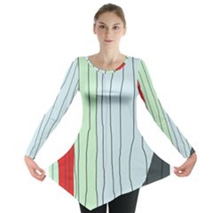 Decorative lines Long Sleeve Tunic 