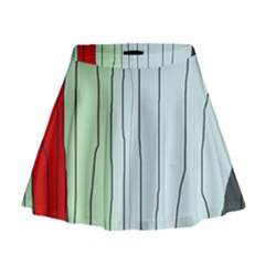 Decorative lines Mini Flare Skirt