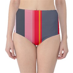 Optimistic Lines High-waist Bikini Bottoms by Valentinaart