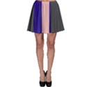 Purple, pink and gray lines Skater Skirt View1