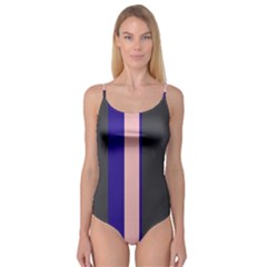 Purple, Pink And Gray Lines Camisole Leotard  by Valentinaart