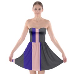 Purple, Pink And Gray Lines Strapless Dresses by Valentinaart