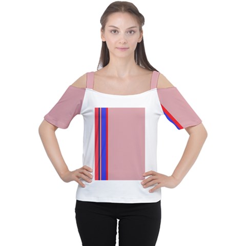 Pink Elegant Lines Women s Cutout Shoulder Tee by Valentinaart