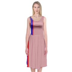 Pink Elegant Lines Midi Sleeveless Dress by Valentinaart