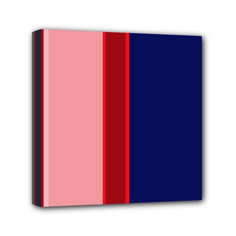 Pink and blue lines Mini Canvas 6  x 6 