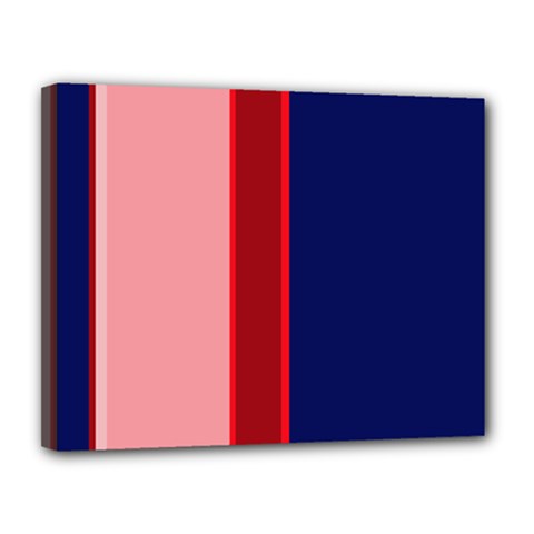 Pink and blue lines Canvas 14  x 11 