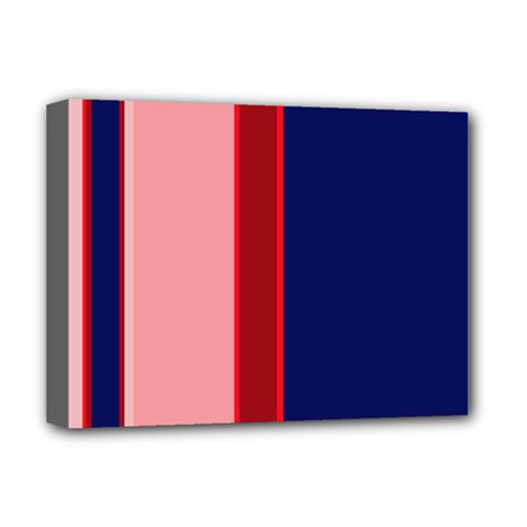 Pink and blue lines Deluxe Canvas 16  x 12  