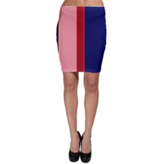 Pink and blue lines Bodycon Skirt