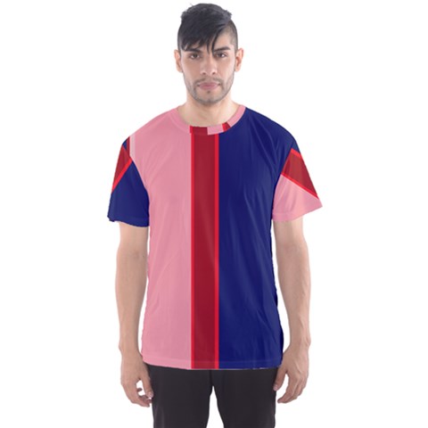 Pink And Blue Lines Men s Sport Mesh Tee by Valentinaart