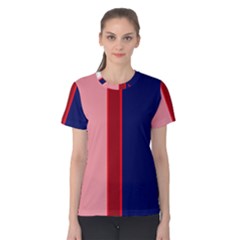 Pink and blue lines Women s Cotton Tee