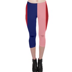 Pink and blue lines Capri Leggings 