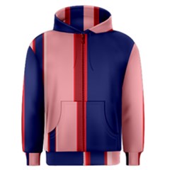 Pink and blue lines Men s Zipper Hoodie