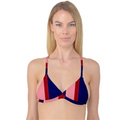 Pink and blue lines Reversible Tri Bikini Top