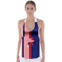 Pink and blue lines Babydoll Tankini Top View1