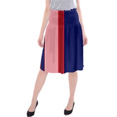 Pink and blue lines Midi Beach Skirt