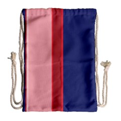 Pink and blue lines Drawstring Bag (Large)