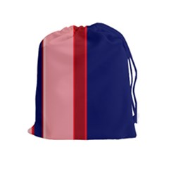 Pink and blue lines Drawstring Pouches (Extra Large)