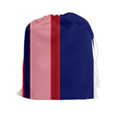 Pink and blue lines Drawstring Pouches (XXL)