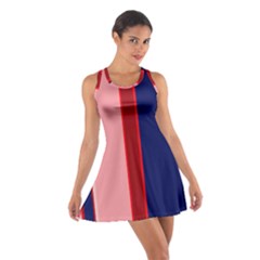 Pink and blue lines Racerback Dresses