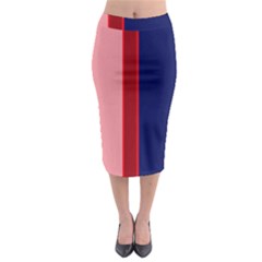 Pink and blue lines Midi Pencil Skirt