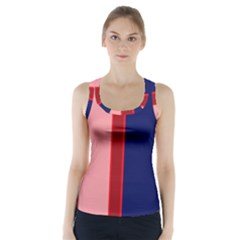 Pink and blue lines Racer Back Sports Top