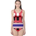 Red abstraction One Piece Swimsuit View1