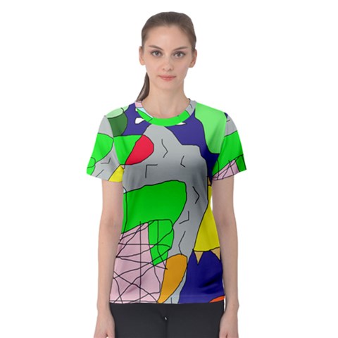 Crazy Abstraction Women s Sport Mesh Tee by Valentinaart