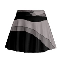 Black And Gray Design Mini Flare Skirt by Valentinaart