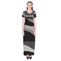 Black And Gray Design Short Sleeve Maxi Dress by Valentinaart