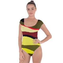 Decorative Abstract Design Short Sleeve Leotard  by Valentinaart