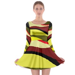 Decorative Abstract Design Long Sleeve Skater Dress by Valentinaart