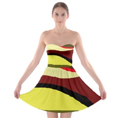 Decorative Abstract Design Strapless Dresses by Valentinaart