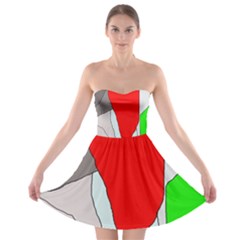 Colorful Abstraction Strapless Dresses by Valentinaart