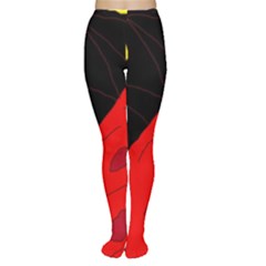 Red Abstraction Women s Tights by Valentinaart