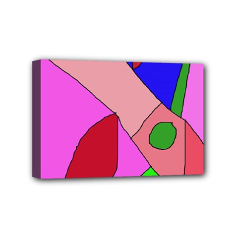 Pink Abstraction Mini Canvas 6  X 4  by Valentinaart