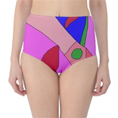 Pink Abstraction High-waist Bikini Bottoms by Valentinaart