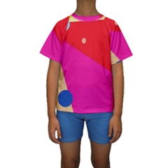 Colorful Abstraction Kid s Short Sleeve Swimwear by Valentinaart