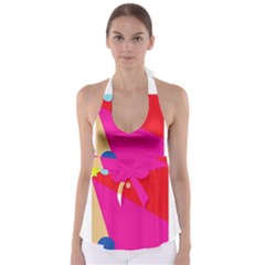 Colorful Abstraction Babydoll Tankini Top by Valentinaart