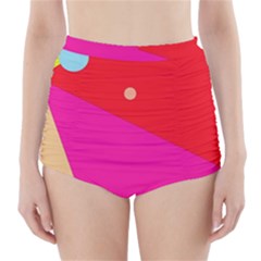 Colorful Abstraction High-waisted Bikini Bottoms by Valentinaart