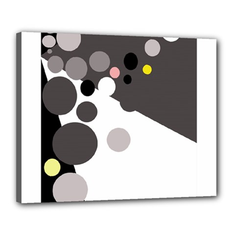 Gray, Yellow And Pink Dots Canvas 20  X 16  by Valentinaart