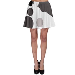 Gray, Yellow And Pink Dots Skater Skirt by Valentinaart