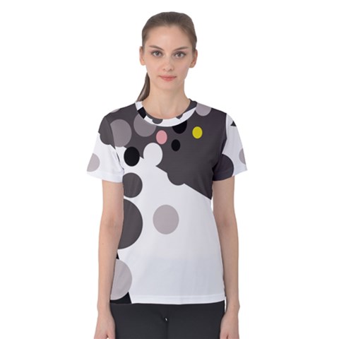 Gray, Yellow And Pink Dots Women s Cotton Tee by Valentinaart