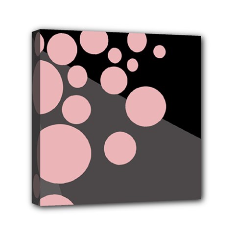 Pink Dots Mini Canvas 6  X 6  by Valentinaart