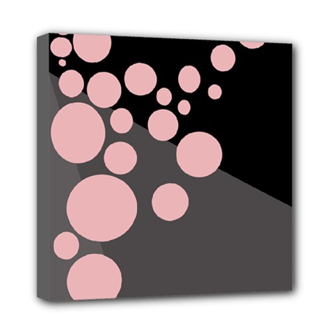 Pink Dots Mini Canvas 8  X 8  by Valentinaart