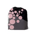 Pink dots Drawstring Pouches (Large)  View2