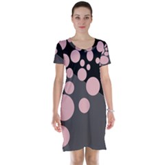 Pink Dots Short Sleeve Nightdress by Valentinaart