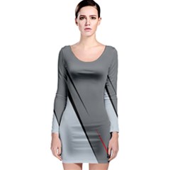 Elegant Gray Long Sleeve Bodycon Dress by Valentinaart