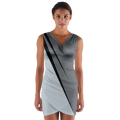 Elegant Gray Wrap Front Bodycon Dress by Valentinaart