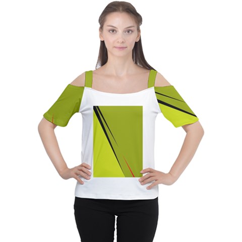 Yellow Elegant Design Women s Cutout Shoulder Tee by Valentinaart