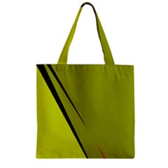 Yellow Elegant Design Zipper Grocery Tote Bag by Valentinaart